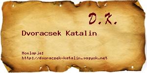 Dvoracsek Katalin névjegykártya